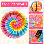 48Pcs Tie Dye Paper Plates and Napkins Rainbow Tie Party Decorations Dye - Image 3