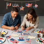 30Pcs Patriotic July of 4th Independence Day Unfinished Wooden Gift Ornaments - Image 5