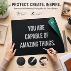 23" x 17" Self Healing PVC Cutting Mat, A2-Black or Green | A2, Double Sided - Image 4