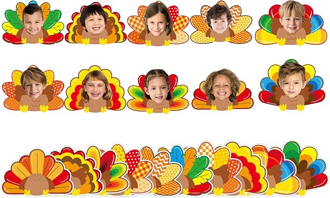 gisgfim 80Pcs Fall Decorations Bulletin Board Thanksgiving Turkey Paper by gisgfim
