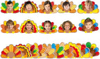 gisgfim 80Pcs Fall Decorations Bulletin Board Thanksgiving Turkey Paper by gisgfim