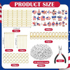 CraftyDream 558 Pcs American Flag Charm Keychains Making Kit Patriotic Charms - Image 2