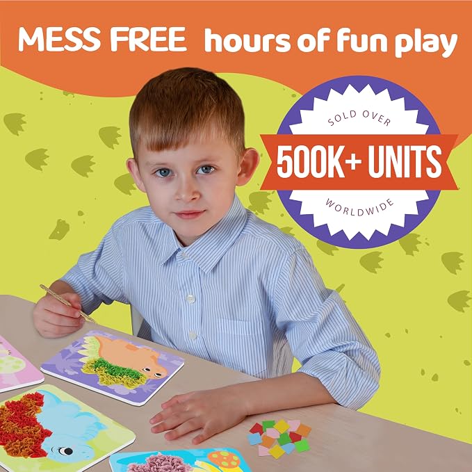 jackinthebox Poke Poke Art – Dinosaurs Theme, Mess-Free Fabric Art and Craft - Image 3