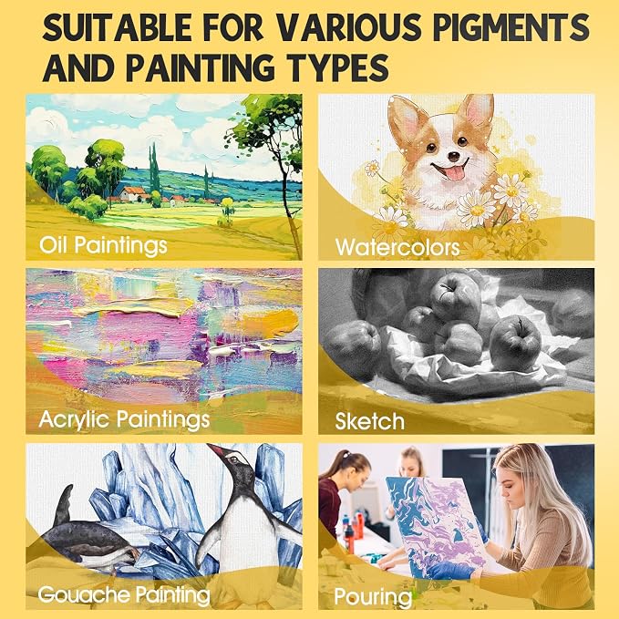 ESRICH Stretched Canvas for Painting 12 x 12 Inch, 10 Pack Blank Canvas -5/8 - Image 5