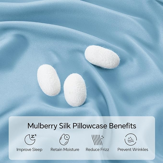 INFIIXSO Silk Pillow Cases 2 Pack Standard Size, Ultra Smooth & Soft Mulberry - Image 2