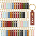 Wavyknot 300 Pcs PU Leather Keychain Blanks Bulk Laser Engraving Blanks by Wavyknot
