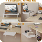 Desk Extender, 15-inch Clamp-On Desk Shelf, Height-Adjustable Desktop Shelf - Image 7