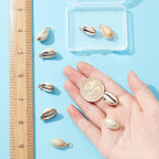 SUNNYCLUE 1 Box 10Pcs Natural Cowrie Shell Charms Oval Spiral Shell Seashell - Image 3