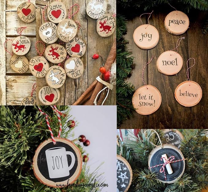 50Pcs Wood Slices for Crafts, 2.4"-2.8" Unfinished Wood Circles for Crafts - Image 7