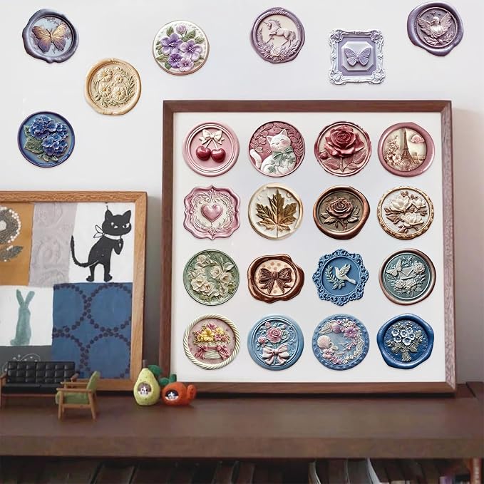 50 PCS Embossed Stickers for Scrapbooking Journaling Junk Journal Scrapbook - Image 6