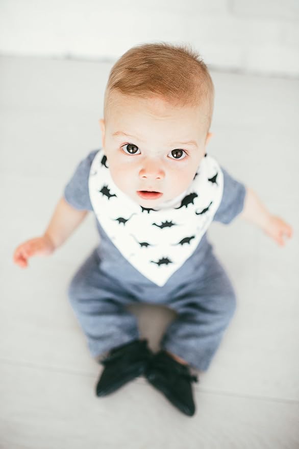 Copper Pearl 4 Pack Soft Cotton Baby Bibs for Drooling and Teething, Absorbent Drool Bibs for Baby Boy, Adjustable to Fit Newborns to Toddlers, Tons of Styles (Wild Set)