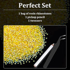 5000pcs 3mm Resin Rhinestones Bulk, Transparent Lemon Yellow AB Flatback Round - Image 4