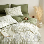 BOLINLIVING Floral Duvet Cover Queen Size, Breathable Soft Microfiber Bedding - Image 3