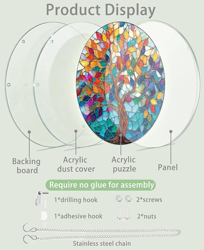 Acrylic Puzzle Suncatcher, Tree of Colorful Sun Catcher - Image 6