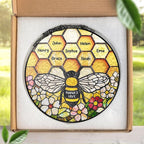 LOVELYPOD Custom Grandma’s Bee Stained Glass Sun Catcher, Personalized Window - Image 2
