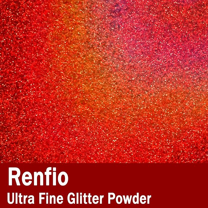 Renfio Holographic Ultra Fine Glitter Powder Metallic Resin Glitter 2.11 Oz PET - Image 2