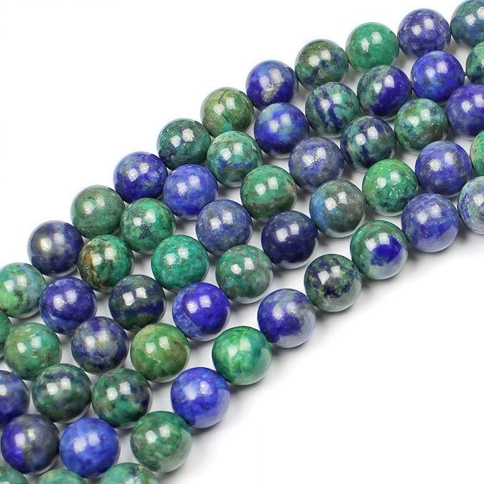 MJDCB 5A Natural Phoenix Lapis Lazuli Round Loose Beads - Image 5