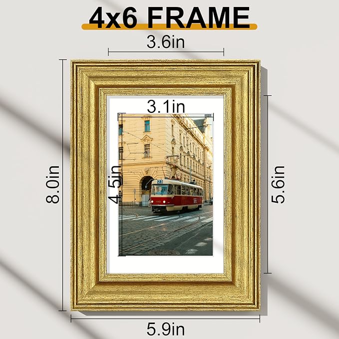 Vittanly 4x6 Picture Frames Set of 2, Ornate Vintage Photo Frame - Image 7