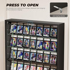 6-Tier Wall Display Case with Glass Doors, LED Sports Card Display Case with - Image 5