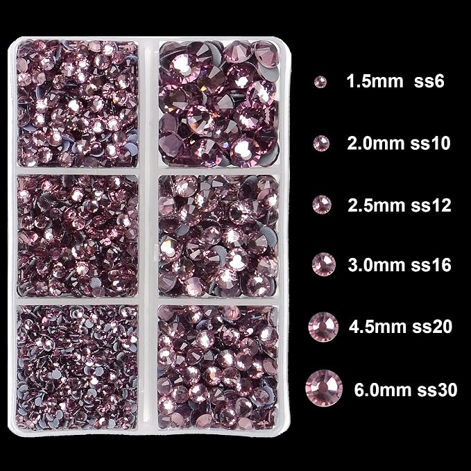 4000Pcs Mixed Size Hot Fix Round Crystals Gems Glass Stones Hotfix Flat Back - Image 3