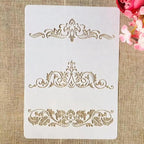 TIAMECH A4 Reusable Border Edge Flower Stencil - Image 2