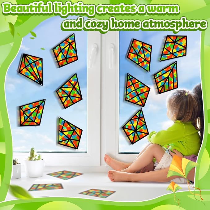 Lonfliness 30 Sets Sunday School Kite Suncatcher Crafts VBS DIY Window Stain - Image 4