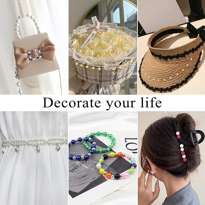 DUQGUHO Orange Pearl Beads for Crafts 6mm Plastic Pearl Beads - Image 6