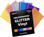 Permanent Glitter Vinyl for Cricut Sparkle Holographic Vinyl Adhesive Sheets by Kraftex