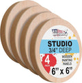 U.S. Art Supply 6" Unfinished Round Birch Wood Panels by USArtSupply
