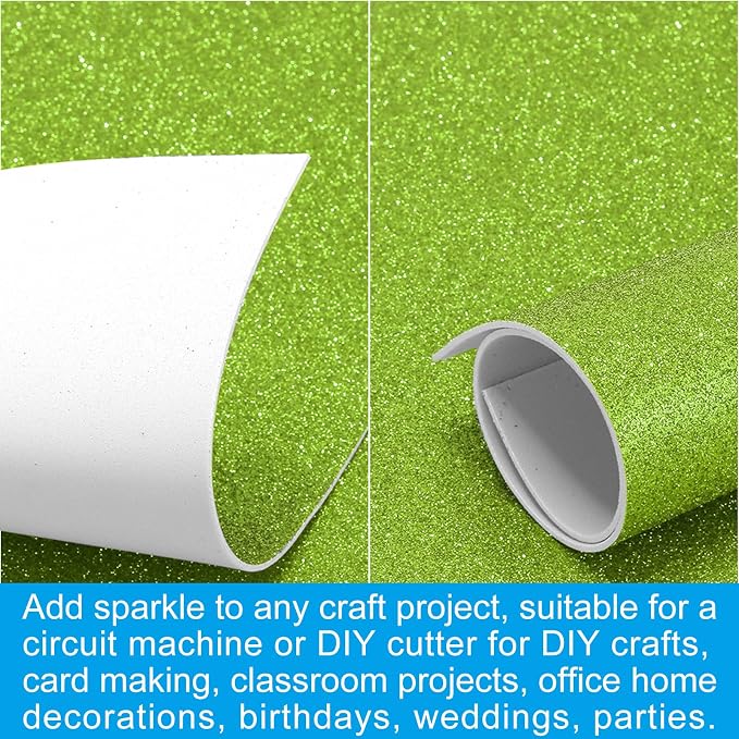 PATIKIL Light Green Shiny EVA Glitter Foam Sheet 11 x 8 Inch 2mm Thick - Image 5