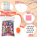 Junkin 1000 Pcs Magic Noodles Foam Crafts Puffs Corn Super Crafts Arts Kit Bulk - Image 2