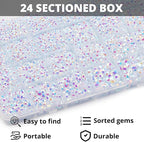 32000Pcs White AB Rhinestones for Bedazzling, Iridescent Assorted Sizes 2-6mm - Image 3