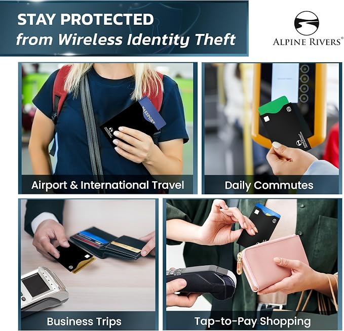 Alpine Rivers RFID Blocking Sleeves, Credit Card Protector, Passport Sleeve | - Image 6