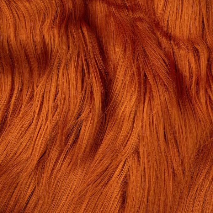 Orange Faux Fur Fabric by The Yard by Qidkeo