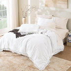 Andency White Comforter Set California King, Boho Tassel Lightweight Bedding - Image 6