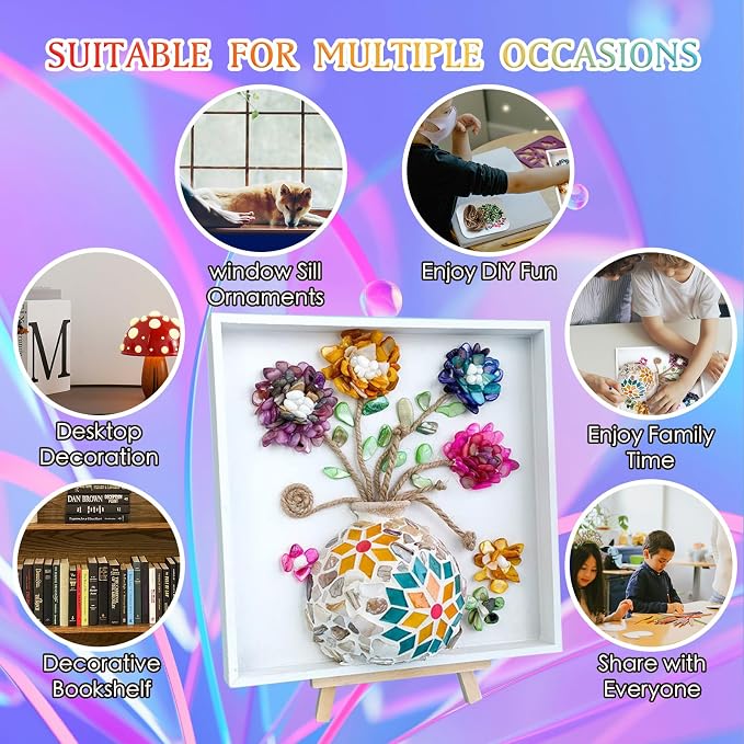 BOOPANREE Sea Glass Art Kit, DIY Resin Beach Art Kit, DIY Mosaic Arts and Craft - Image 3