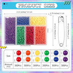 80 Safety Pin Fashion Bulk Include Safety Pin and Small Beads, Flag Bead Craft - Image 2