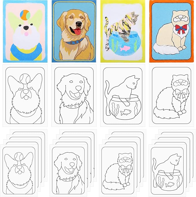 Watersay 24 Pack Unfinished Adhesive Sand Art Painting Boards Peel Stick by Unknown