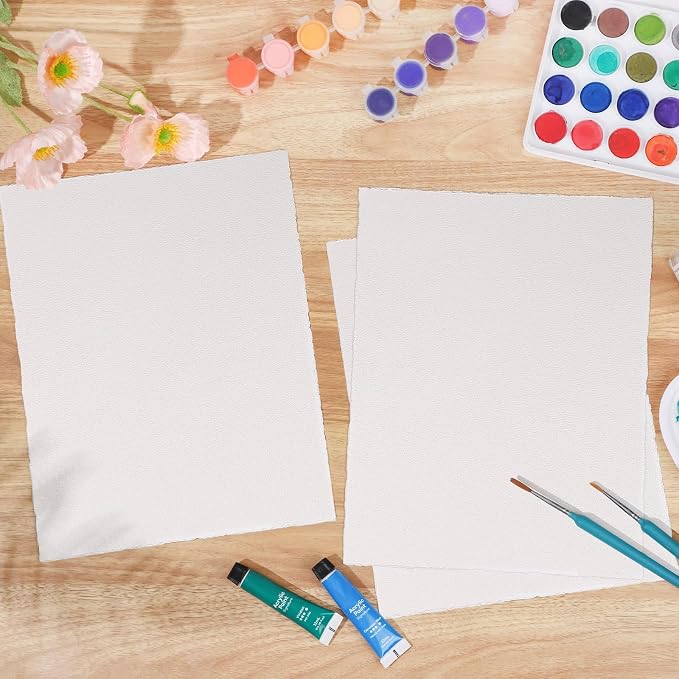 Prudiut 50 Sheets Cotton Watercolor Paper, 8.5 x 11 Inches, 300 GSM, Deckled - Image 3