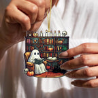Halloween Faux Stained Glass Ghost Ornaments Acrylic, Halloween Decor Cute - Image 6
