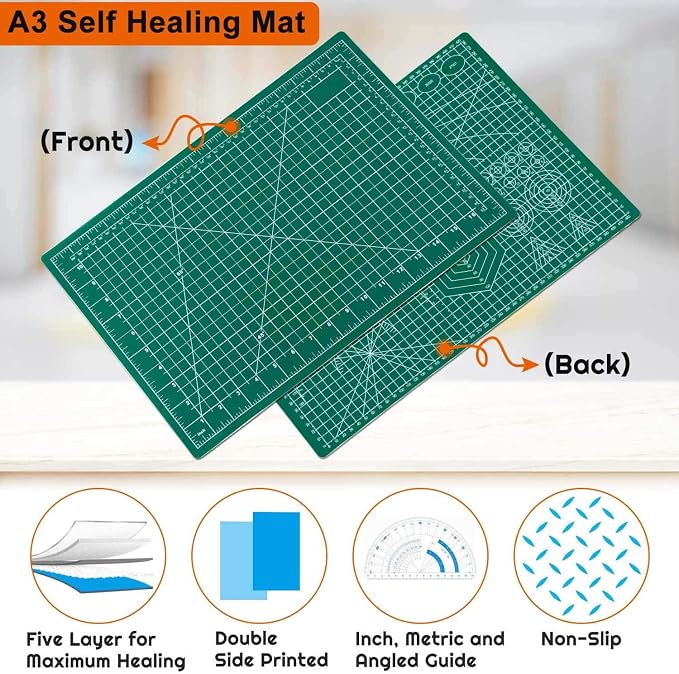anezus Self Healing Sewing Mat, 12inch x 18inch Rotary Cutting Mat Double Sided - Image 5