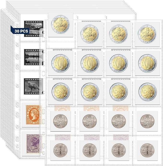 600 Pockets Acid Free Coin Sleeves, Non Stick and Non Glare, Fit by ENPOINT