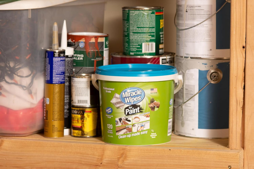 MiracleWipes for Paint Prep & Cleanup, Remove Tough Grime Build-Up, Wet Paint, Caulking, Epoxy, Colorant, and more from Hands, Surfaces, & Tools - 120 Count