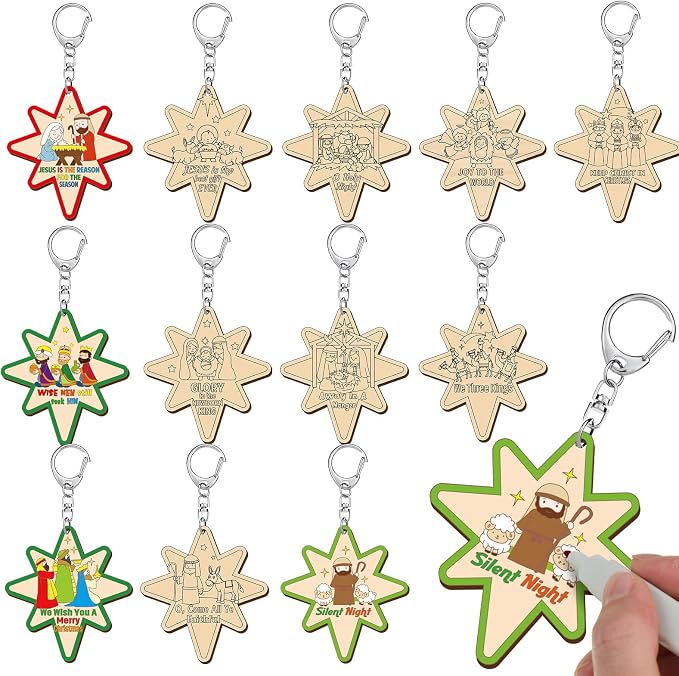 RattanView 24 Pcs Christmas Nativity Crafts Star of Bethlehem Nativity Star by RattanView