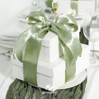 HUIHUANG Sage Green Satin Wired Ribbon 2.5 inch Double-Faced Satin Wire Edge - Image 5