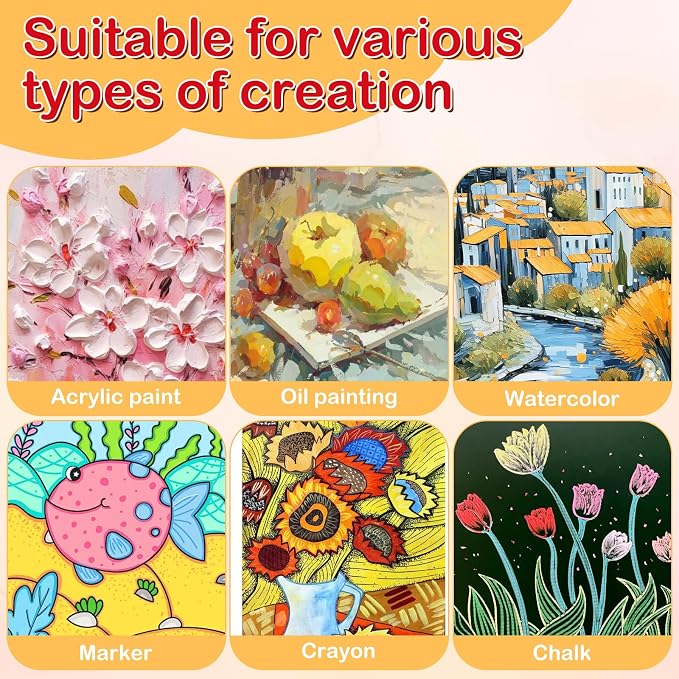 ESRICH 6x6 Canvas for Painting, 24 Pack Canvas Boards Cotton Painting Canvas - Image 4