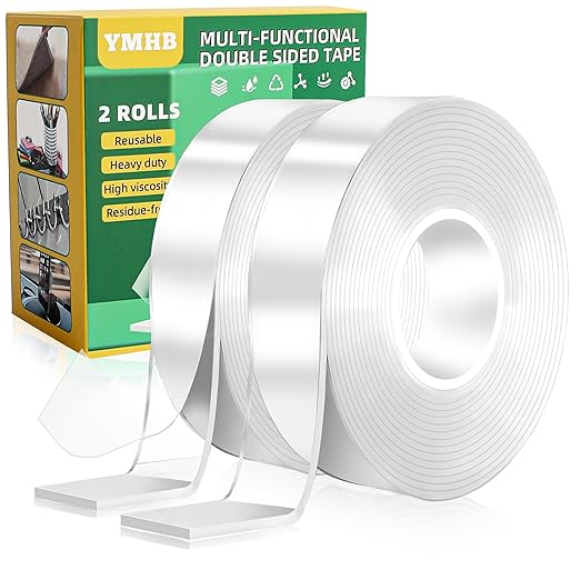 2 Rolls Double Sided Tape Heavy Duty, Nano Tape Double Sided Mounting Tape | by YMHB