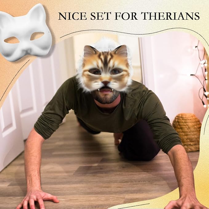 Seenelling DIY Therian Mask Kit Blank Cat Mask - Image 3