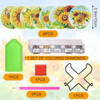 UPINS 8Pcs Sunflower Diamond Art Painting Coasters - Image 2