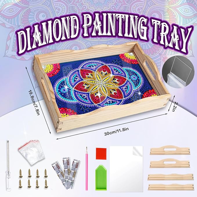 EWJRNSF Diamond Art Kits for Adults Wooden Serving Trays - Image 2